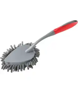 Staubwedel Chenille, grau/rot