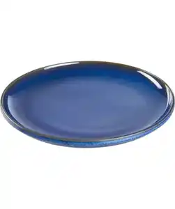 Lasierter Speiseteller, blau