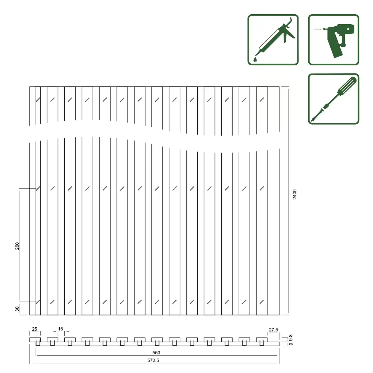Bild 3 von FN NEUHOFER Akustikpaneel, BxLxT: 57 x 240 x 1,9 cm, MDF/Filz, Eiche