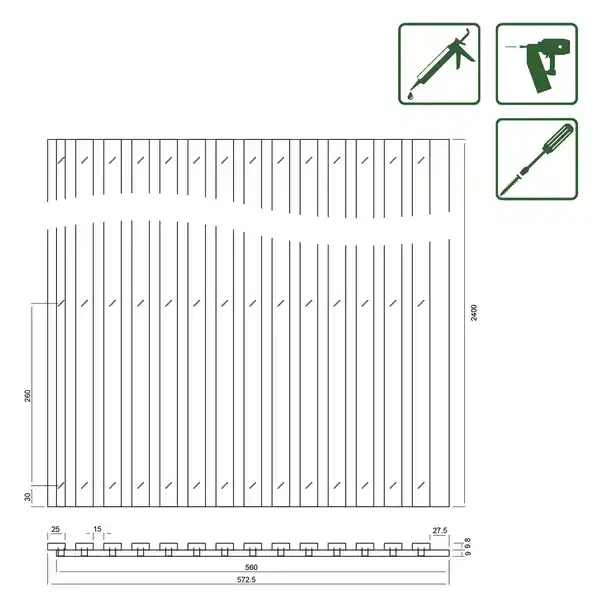 Bild 3 von FN NEUHOFER Akustikpaneel, BxLxT: 57 x 240 x 1,9 cm, MDF/Filz, Eiche