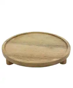 Dekotablett mit Füßen, naturfarben