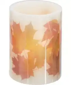 LED-Echtwachskerze Herbst, weiß