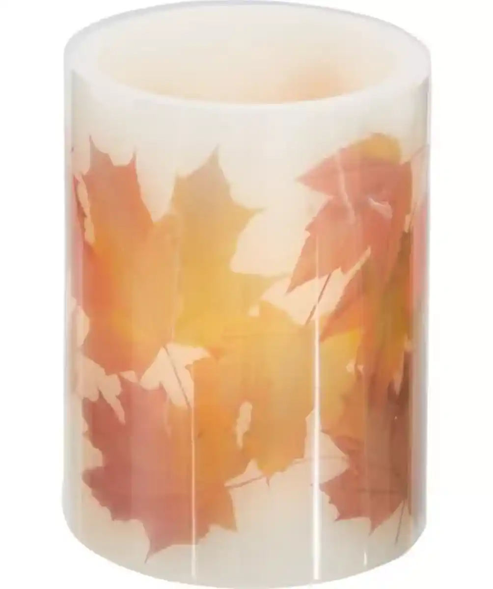 Bild 1 von LED-Echtwachskerze Herbst, weiß