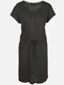 Damen Jerseykleid mit Bindeband Schwarz