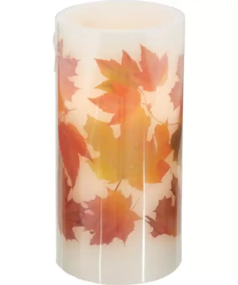Bild 1 von LED-Echtwachskerze Herbst, weiß