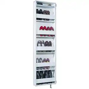 Xora Schuhschrank, Weiß, Holz, 4 Fächer, 50x195x18 cm, Garderobe, Schuhaufbewahrung, Schuhschränke