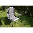 Bild 1 von Camping-Stuhl »Deluxe«, Faltarmlehnstuhl, BxH: 92 x 110 cm, faltbar, schwarz/grau, inkl. Tragetasche
