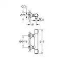 Bild 4 von GROHE Thermostat-Brausebatterie »Precision Flow«, 38-43°C, chromfarben, glänzend, für das Badezimmer