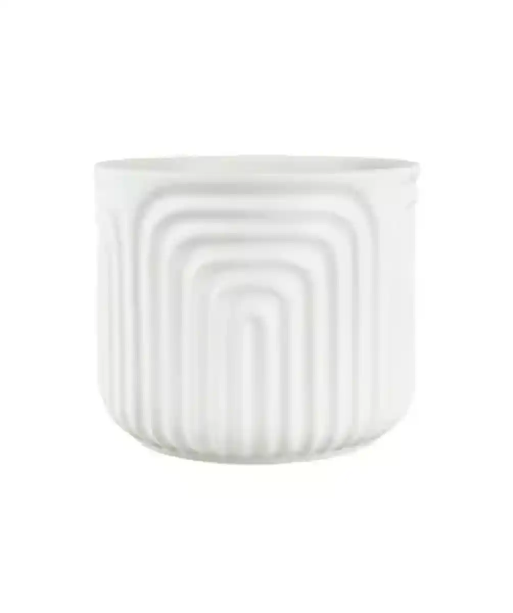 Bild 1 von Blumentopf mit Linien, weiß