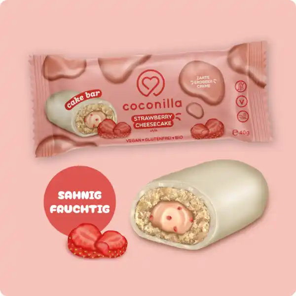 Bild 2 von coconilla Bio Cake Bar Strawberry Cheesecake Style veganer Haferriegel, 40 g