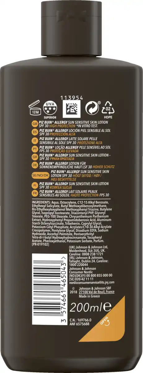 Bild 1 von Piz Buin Allergy Sun Sensitive Skin Lotion LSF30, 200 ml