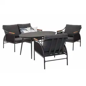 Gartenmöbel-Set 'Farina' grau 4-teilig