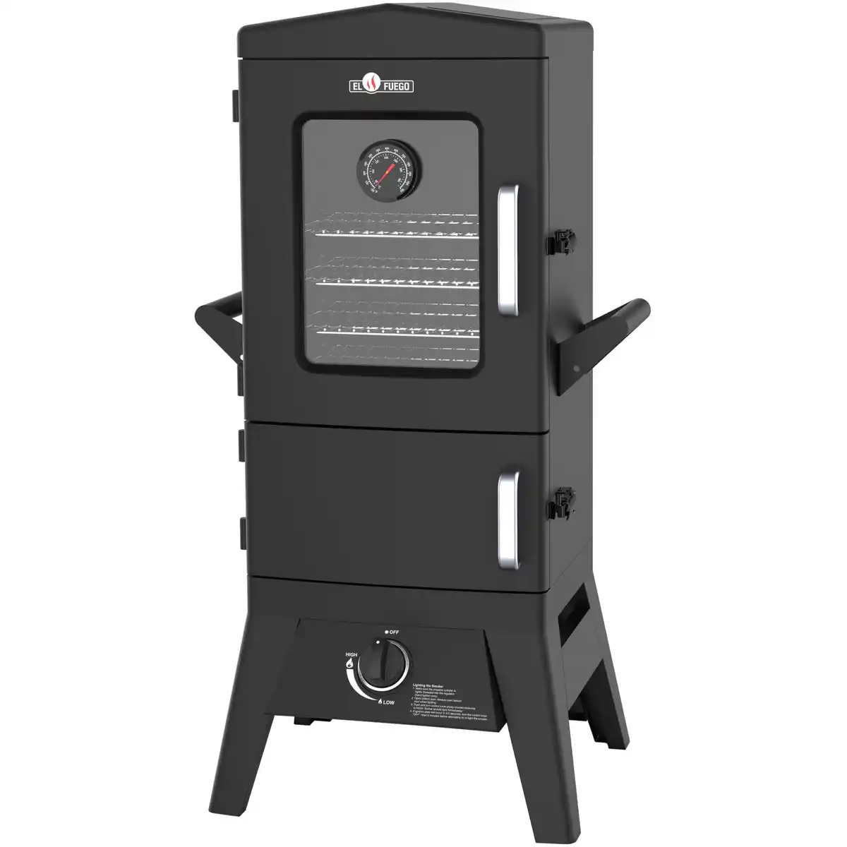 Bild 1 von El Fuego Gasgrill-Smoker 'Portland W2' schwarz 50 x 107 x 48 cm