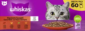 Whiskas Klassische Auswahl Portionsbeutel Rind, Huhn, Lamm & Geflügel in Gelee Multipack, 5.100 g