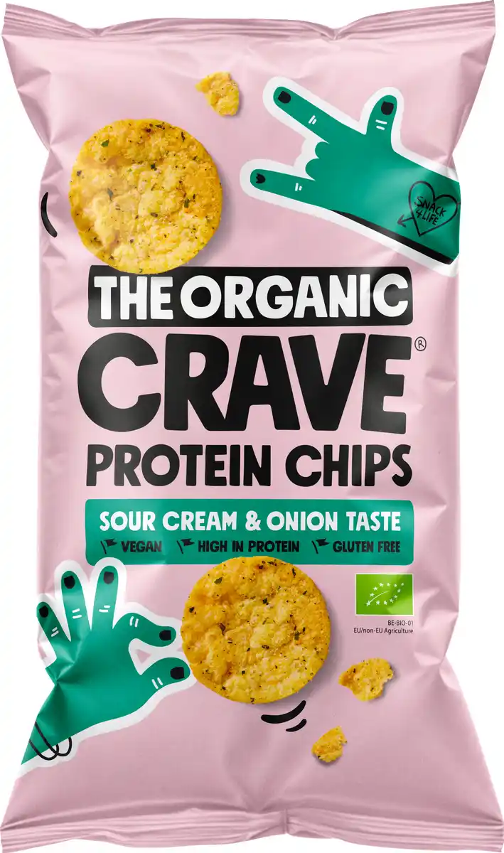 Bild 1 von The Organic Crave Bio Protein Linsen Chips Sour Cream/Zwiebel, 75 g