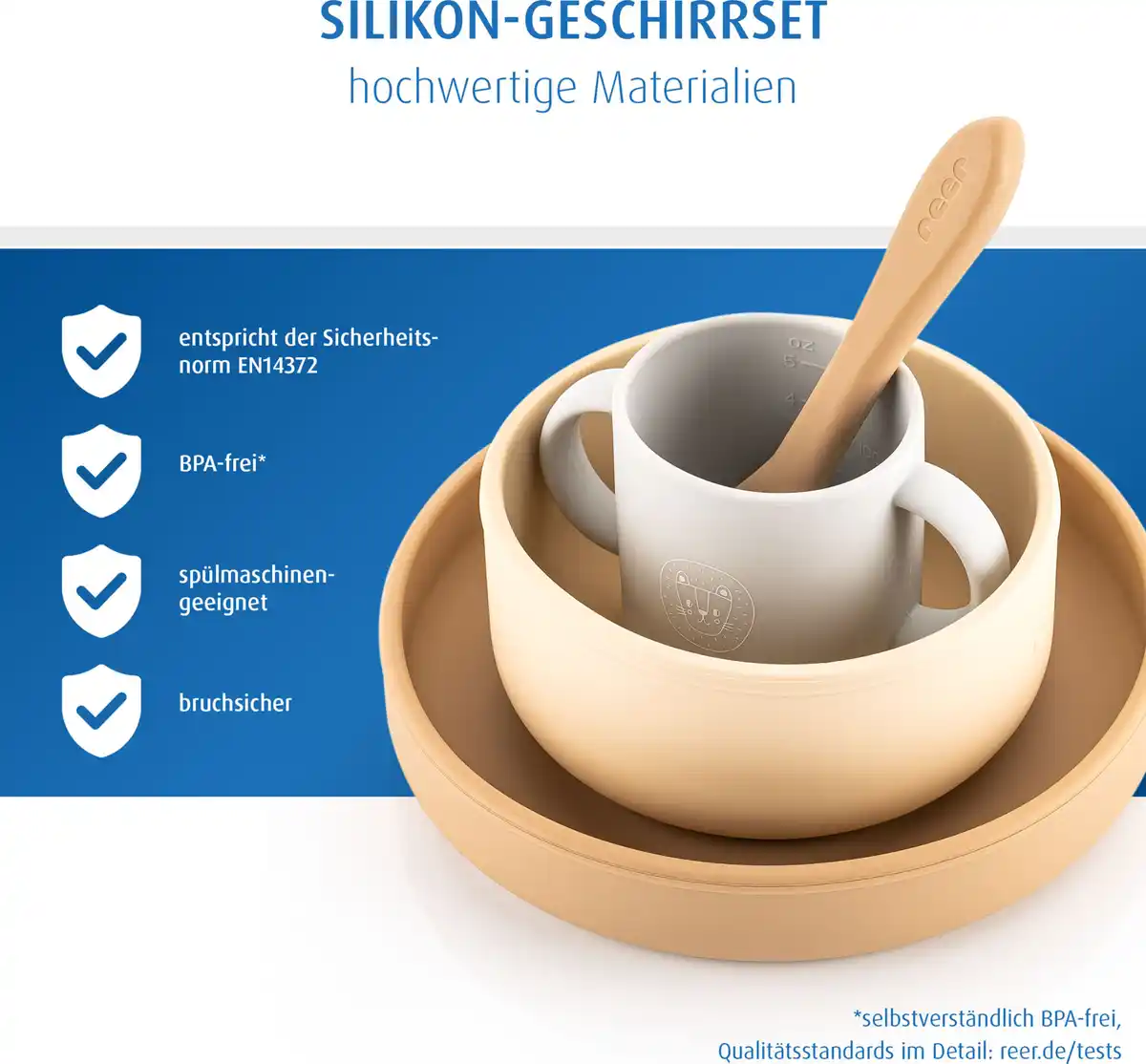 Bild 4 von reer Silikon-Geschirrset, 4-teilig, beige