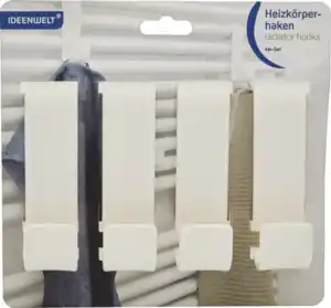 IDEENWELT Heizkörperhaken 4er Set weiß