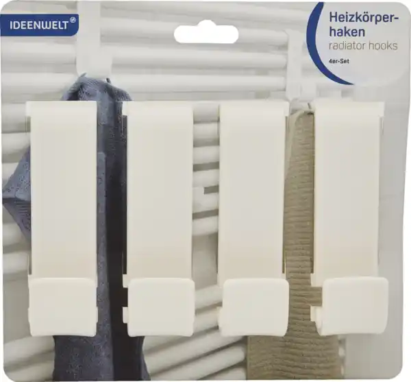 Bild 1 von IDEENWELT Heizkörperhaken 4er Set weiß