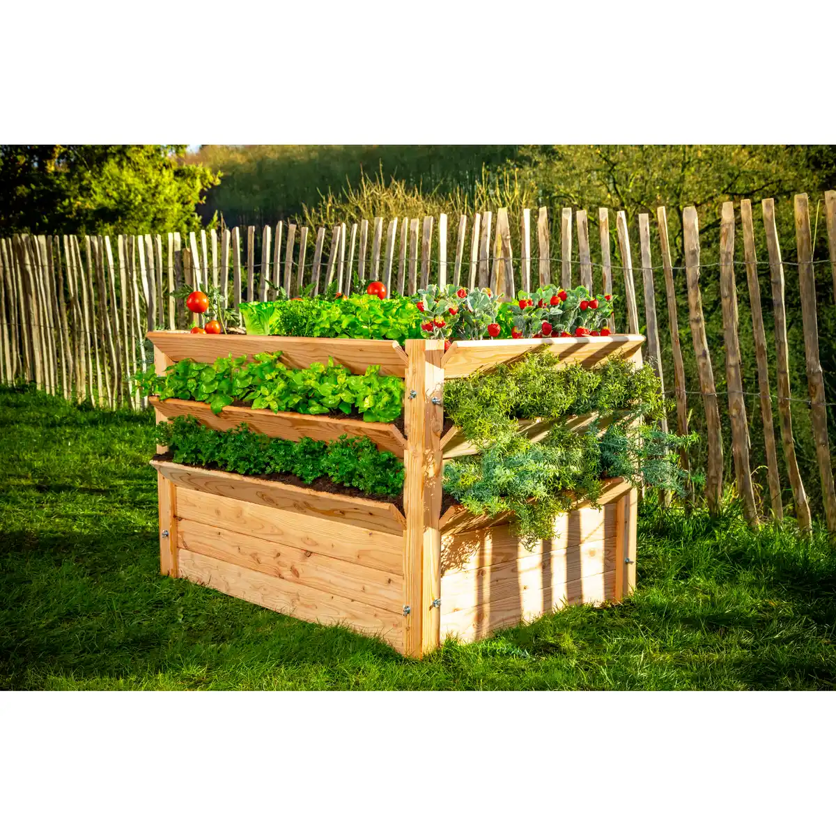 Bild 1 von Westmann Hochbeet 'Premium' XXL Lärchenholz naturfarben 90,5 x 73 x 124,5 cm