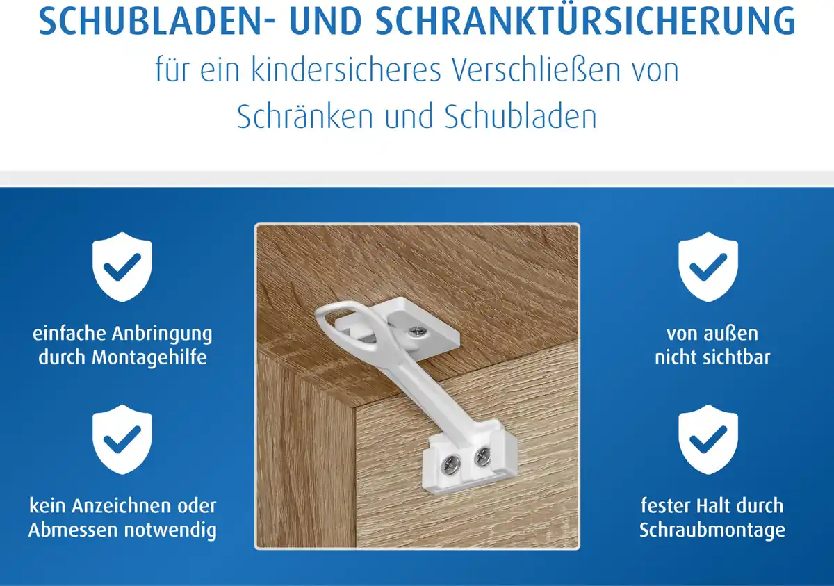 Bild 3 von reer Schrank- und Schubladensicherung mit Montagehilfe 3teilig