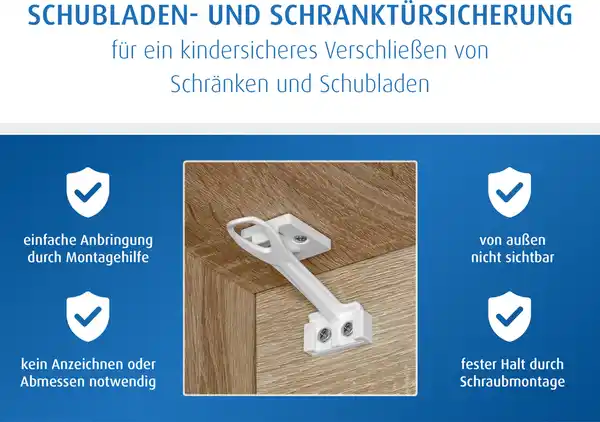 Bild 3 von reer Schrank- und Schubladensicherung mit Montagehilfe 3teilig