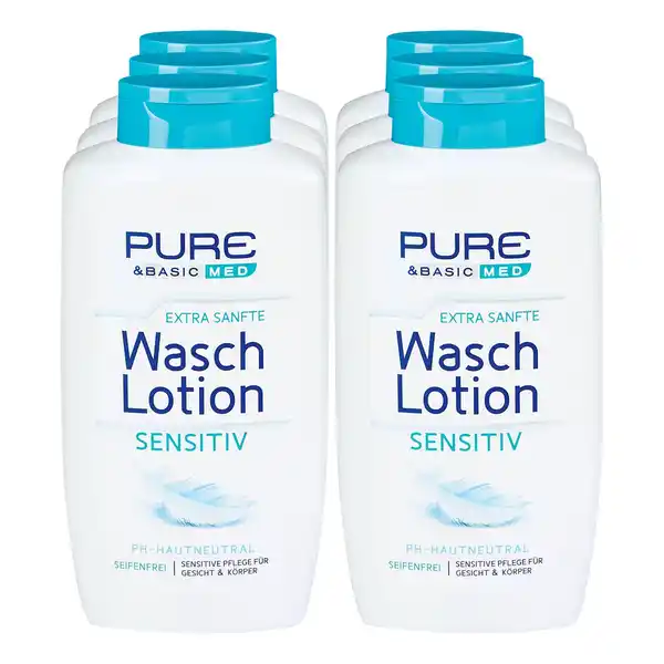 Bild 1 von Pure & Basic Waschlotion Sensitiv 500 ml, 6er Pack