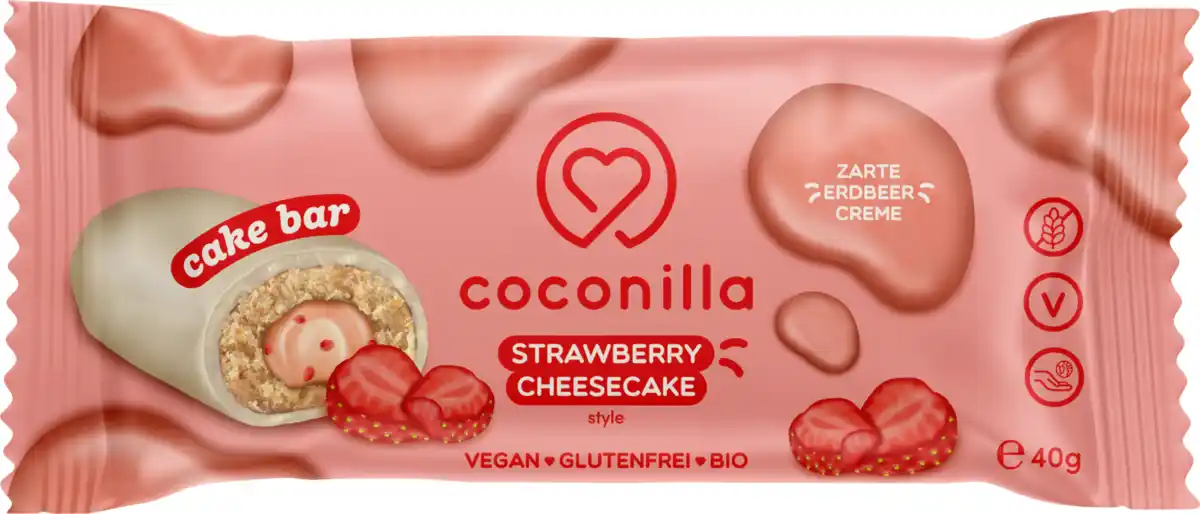 Bild 1 von coconilla Bio Cake Bar Strawberry Cheesecake Style veganer Haferriegel, 40 g
