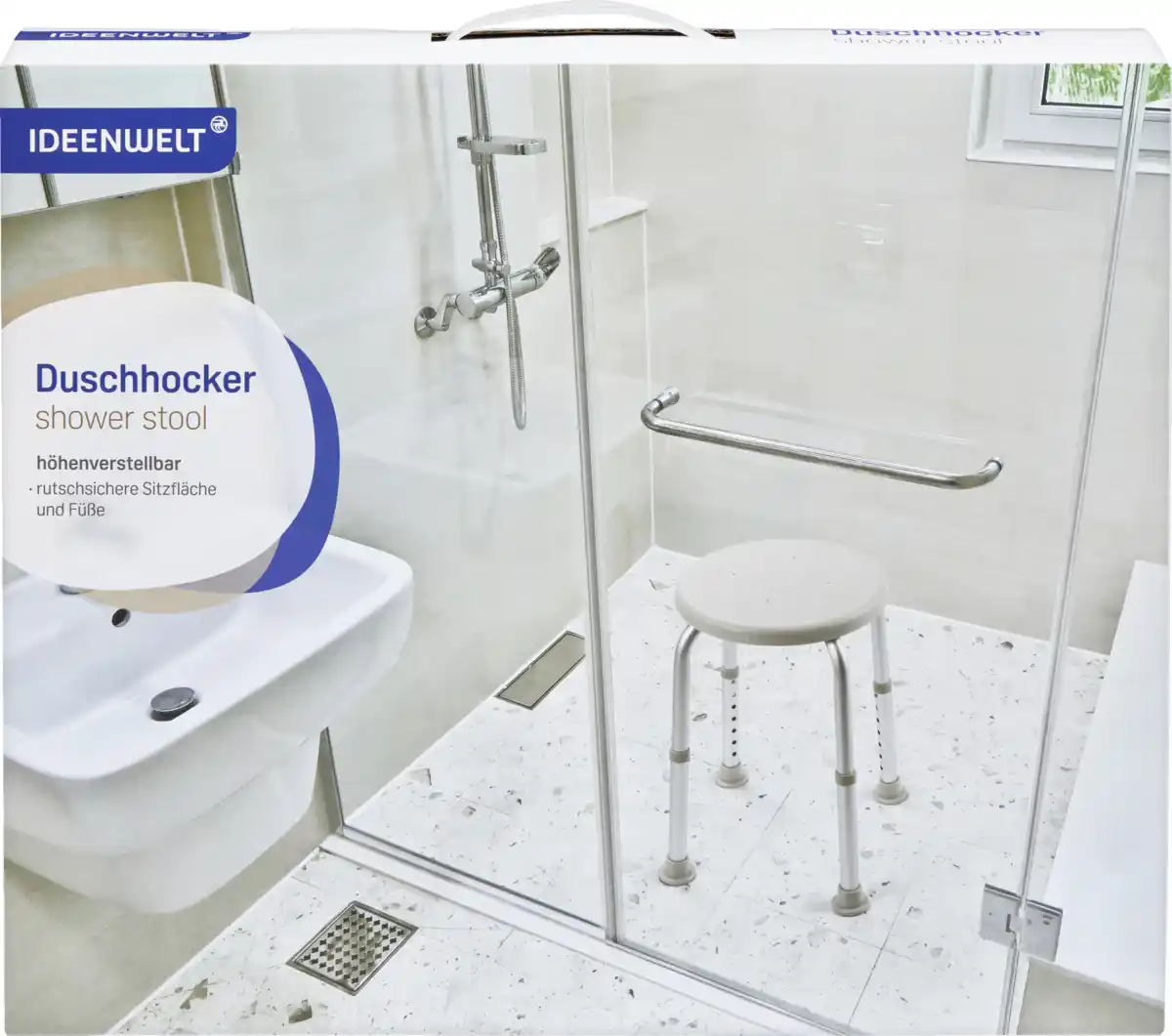 Bild 1 von IDEENWELT Duschhocker grau