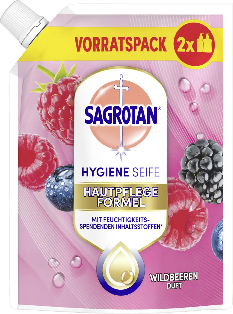 Bild 1 von Sagrotan Flüssige Handseife Wildbeeren Duft Nachfüllbeutel, 500 ml