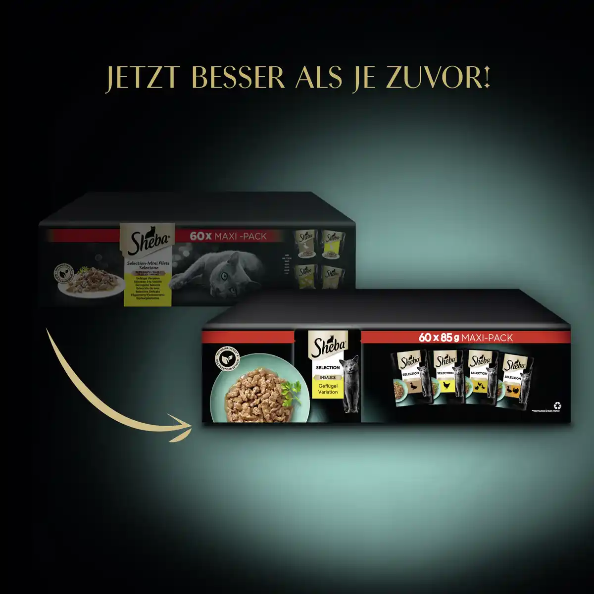 Bild 4 von Sheba Selection Mini Portionsbeutel Geflügel Variation in Sauce Multipack, 5.100 g