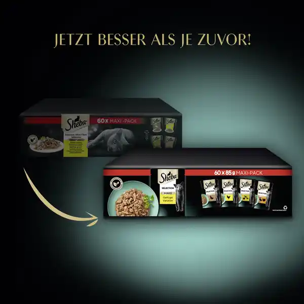 Bild 4 von Sheba Selection Mini Portionsbeutel Geflügel Variation in Sauce Multipack, 5.100 g