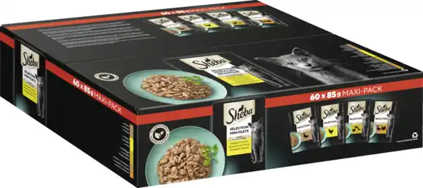 Bild 2 von Sheba Selection Mini Portionsbeutel Geflügel Variation in Sauce Multipack, 5.100 g