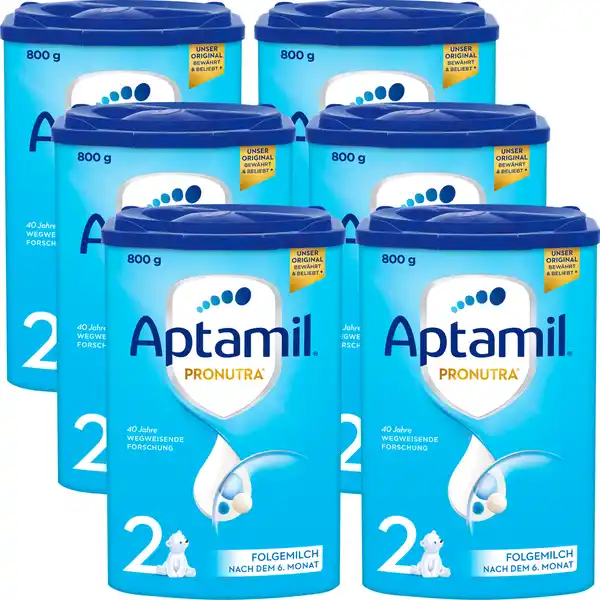 Bild 1 von Aptamil 6er-Pack Pronutra Folgemilch 2 nach dem 6. Monat, 4,8 kg