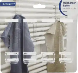 IDEENWELT Heizkörperhaken 4er Set durchsichtig