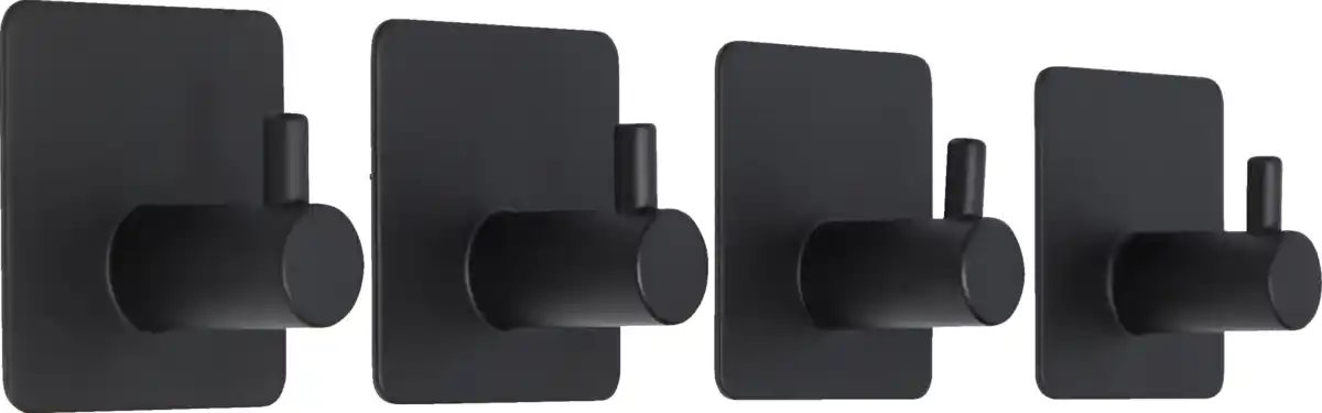 Bild 1 von IDEENWELT Selbstklebende Wandhaken 4er-Set schwarz