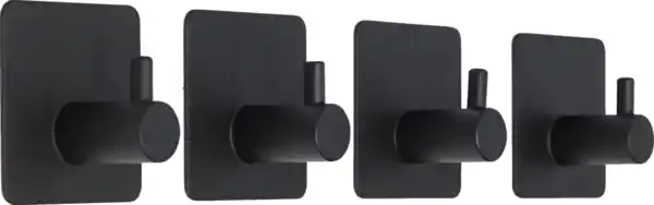 Bild 1 von IDEENWELT Selbstklebende Wandhaken 4er-Set schwarz