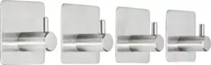 IDEENWELT Selbstklebende Wandhaken 4er-Set silber