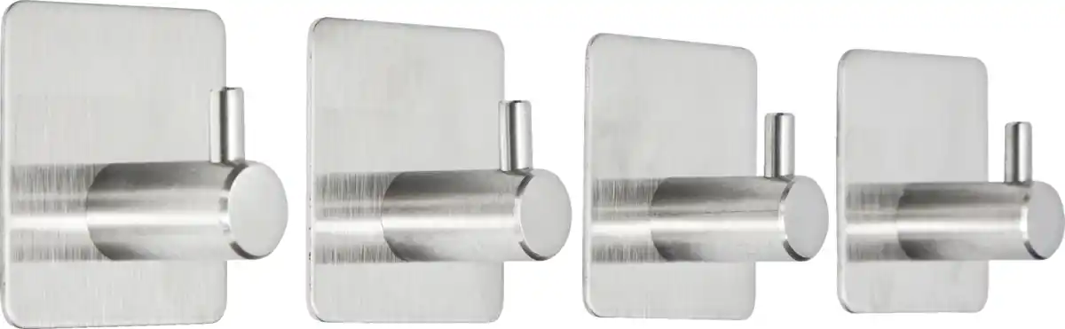 Bild 1 von IDEENWELT Selbstklebende Wandhaken 4er-Set silber