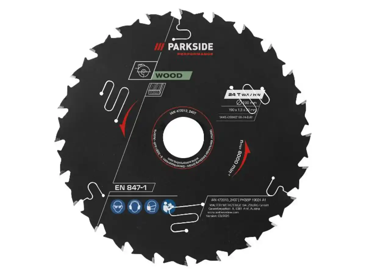 Bild 2 von PARKSIDE PERFORMANCE® Kreissägeblatt »PKSBP 19024 A1 / PKSBP 19048 A1 / PKSBP 19060 A1«