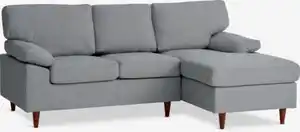Sofa GEDVED Chaiselongue hellgrau Stoff