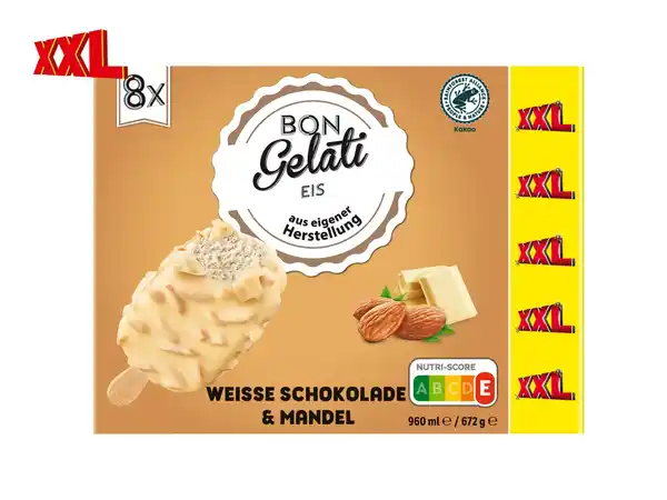 Bild 1 von Bon Gelati Stieleis Weiße Schokolade Mandel XXL