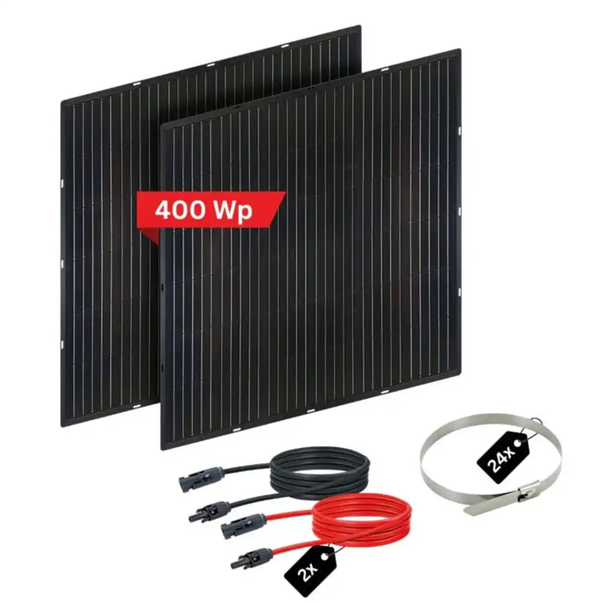 Bild 1 von Schwaiger flexibele Solarmodul-Set SlimLine 400Wp 2x 200W, fullblack