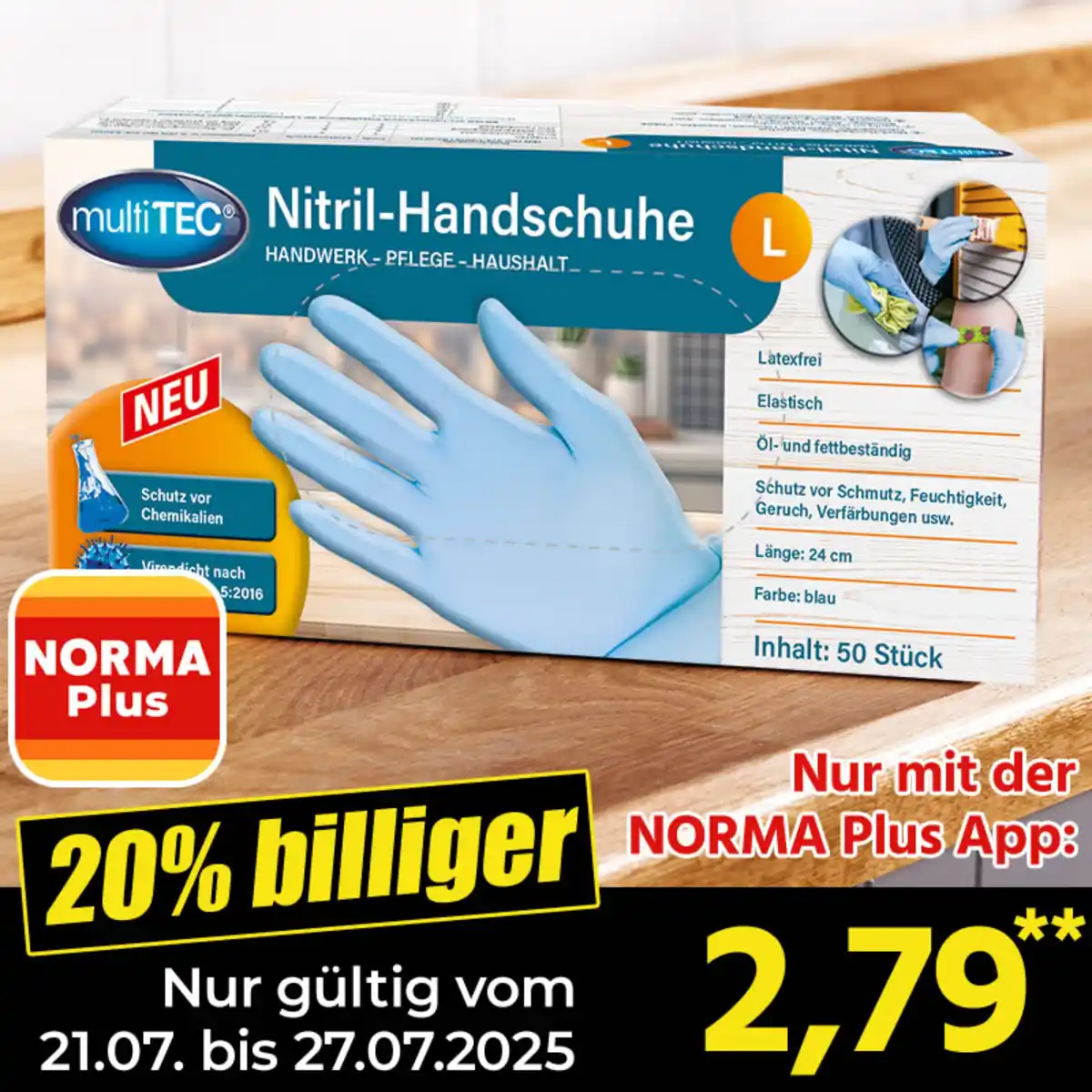 Bild 1 von Multitec Puderfreie Nitril-Handschuhe 50er-Set