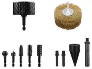 PARKSIDE® Rotorraspel / Holzstrukturbürste / Raspel- und Senkerset / Holzspaltbohrer