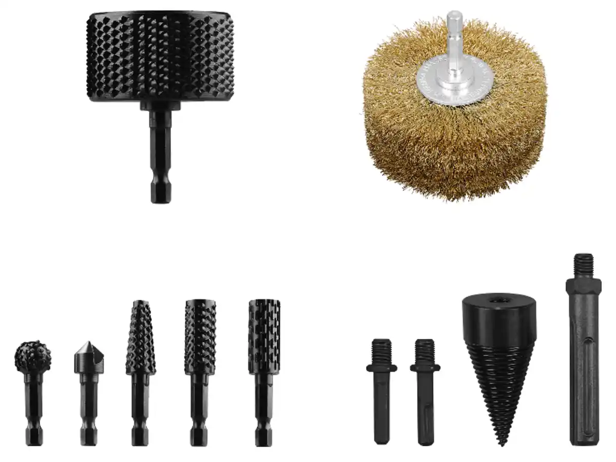 Bild 1 von PARKSIDE® Rotorraspel / Holzstrukturbürste / Raspel- und Senkerset / Holzspaltbohrer