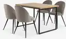 Bild 1 von AABENRAA L120 Tisch eichenfarb + 4 KOKKEDAL Stühle Samt grau