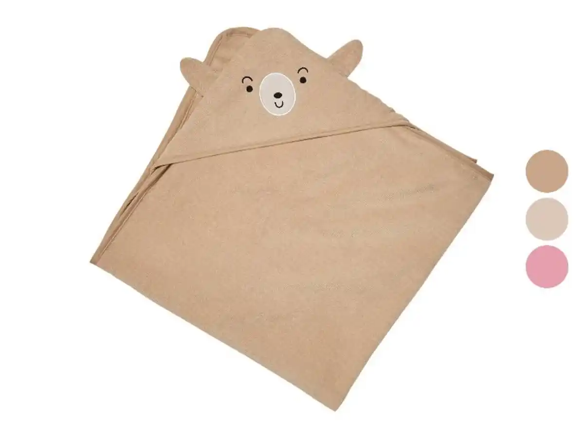 Bild 1 von lupilu® Baby Kapuzentuch, ca. 85 x 85 cm, mit Stickerei und niedlichen Öhrchen