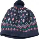 Bild 1 von ALANA Mütze mit Bommel & Blumen-Muster, blau, Gr. 52/53