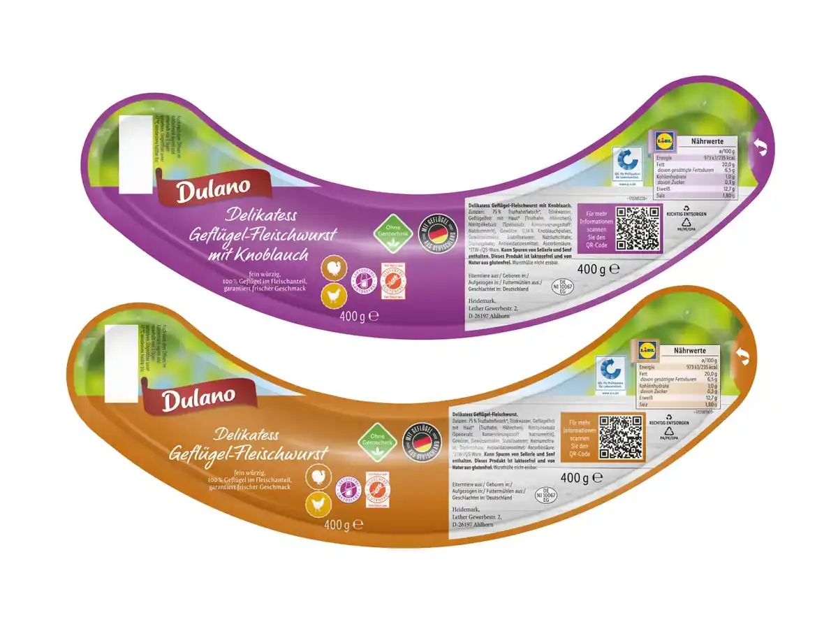 Bild 1 von Dulano Delikatess Geflügel-Fleischwurst,  400 g