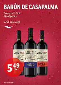 BARÓN DE CASAPALMA Crianza oder Tinto Rioja/Spanien